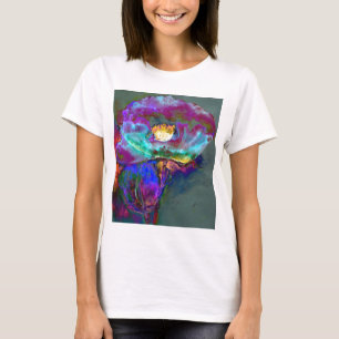 Romantische elegante paarse blauwgroen bloemschild t-shirt