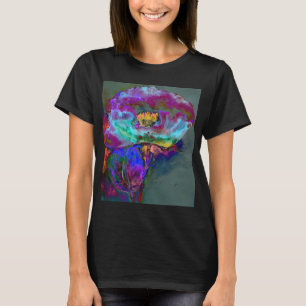 Romantische elegante paarse blauwgroen bloemschild t-shirt