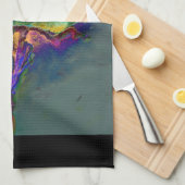 Romantische elegante paarse blauwgroen bloemschild theedoek (Quarter Fold)