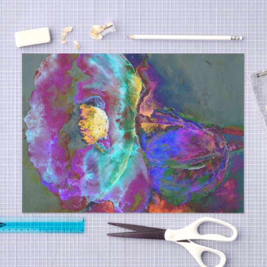 Romantische elegante paarse blauwgroen bloemschild tissuepapier (Craft)