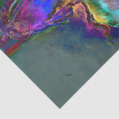 Romantische elegante paarse blauwgroen bloemschild tissuepapier (Detail)