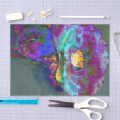 Romantische elegante paarse blauwgroen bloemschild tissuepapier (Craft)