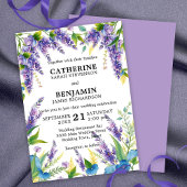 Romantische Elegante Paarse en Blauwe Wisteria bru Kaart