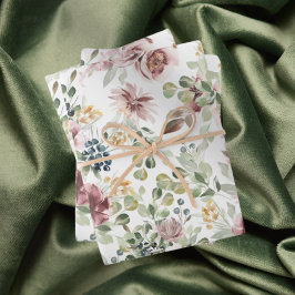 Romantische elegante pastel floral wrapping papier inpakpapier vel