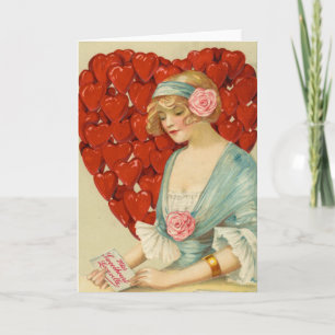 Romantische Elegante Retro Valentijn, John Winsch  Kaart