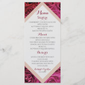 Romantische Elegante Roze Rozen Bruiloft Menu (Voorkant)