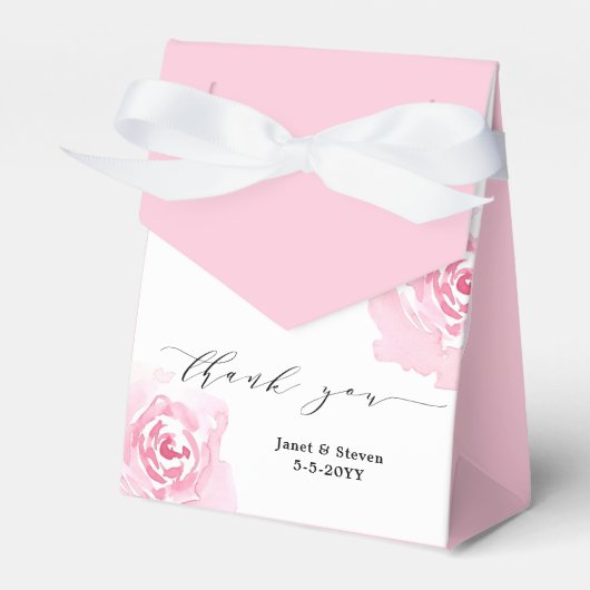 Romantische Elegante Roze Rozen cadeau doos Bedankdoosjes (Voorkant Zijde)