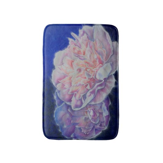 Romantische elegante roze witte pastel waterverf badmat (Voorkant Verticaal)