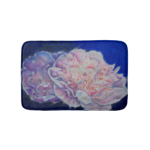 Romantische elegante roze witte pastel waterverf badmat