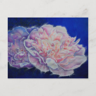 Romantische elegante roze witte pastel waterverf briefkaart