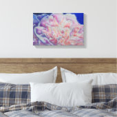 Romantische elegante roze witte pastel waterverf canvas afdruk (Insitu (Slaapkamer))