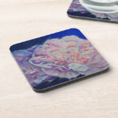 Romantische elegante roze witte pastel waterverf drankjes onderzetter (Linkerzijde)