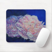 Romantische elegante roze witte pastel waterverf muismat (Met muis)