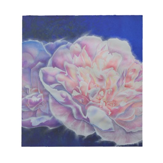 Romantische elegante roze witte pastel waterverf notitieblok (Voorkant)