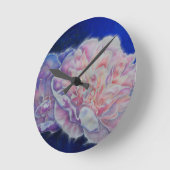 Romantische elegante roze witte pastel waterverf ronde klok (Hoek)