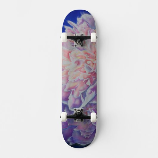 Romantische elegante roze witte pastel waterverf skateboard (Voorkant)