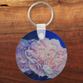 Romantische elegante roze witte pastel waterverf sleutelhanger (Voorkant)