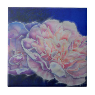 Romantische elegante roze witte pastel waterverf tegeltje