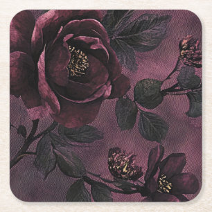 Romantische Elegante rozen & Donkere Vintage bloem Kartonnen Onderzetters