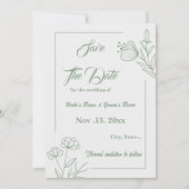 Romantische elegante salie groene bloemen bruiloft save the date (Voorkant)