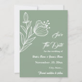Romantische elegante salie groene bloemen bruiloft save the date (Voorkant)