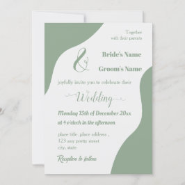 Romantische elegante salie groene bruiloft kaart