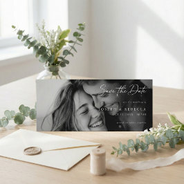 Romantische ELEGANTE Script Foto Huwelijk Save The Date