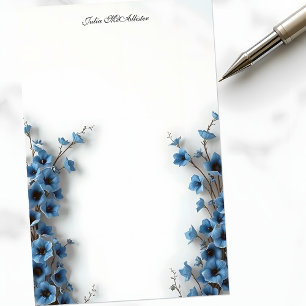 Romantische Elegante Serene Blauwe Bloesems Briefpapier