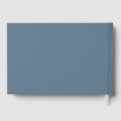 Romantische elegante stoffige blauwe bloemen bruil gastenboek (Achterkant)