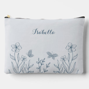 Romantische elegante stoffige blauwe bloemen etui