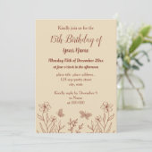 Romantische elegante terracotta bloemen verjaardag kaart (Staand voorkant)