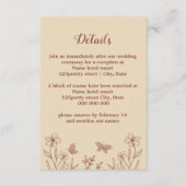 Romantische elegante terracotta bloemenbruiloft informatiekaartje (Voorkant)