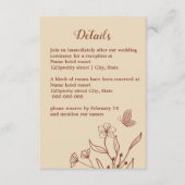 Romantische elegante terracotta bloemenbruiloft informatiekaartje (Voorkant)