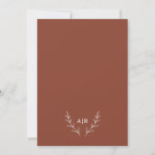 Romantische elegante terracotta bloemenbruiloft save the date (Achterkant)