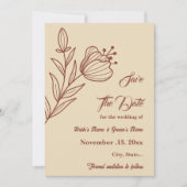 Romantische elegante terracotta bloemenbruiloft save the date (Voorkant)