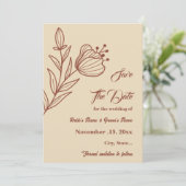 Romantische elegante terracotta bloemenbruiloft save the date (Staand voorkant)