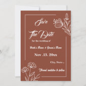 Romantische elegante terracotta bloemenbruiloft save the date (Voorkant)