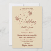 Romantische elegante terracotta vlinders bruiloft kaart (Voorkant)