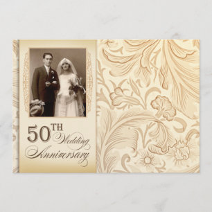 romantische elegante uitnodigingen voor 50-jarig j