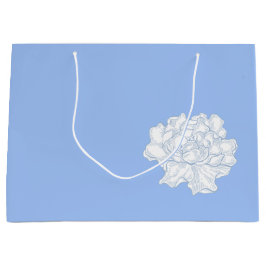 Romantische Elegante Vintage blauwe bloem Groot Cadeauzakje