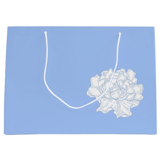 Romantische Elegante Vintage blauwe bloem Groot Cadeauzakje (Voorkant)