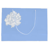 Romantische Elegante Vintage blauwe bloem Groot Cadeauzakje (Achterkant)