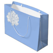 Romantische Elegante Vintage blauwe bloem Groot Cadeauzakje (Achterkant Gekanteld)