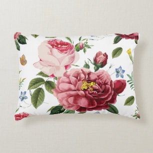 Romantische Elegante Vintage Roze Engelse Rozen Accent Kussen