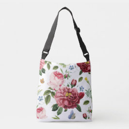 Romantische Elegante Vintage Roze Engelse Rozen Crossbody Tas
