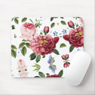 Romantische Elegante Vintage Roze Engelse Rozen Muismat