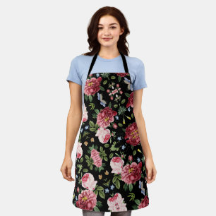 Romantische Elegante Vintage Roze Engelse Rozen Schort