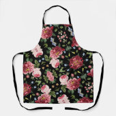 Romantische Elegante Vintage Roze Engelse Rozen Schort (Voorkant)