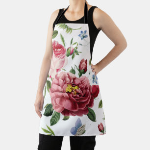 Romantische Elegante Vintage Roze Engelse Rozen Schort
