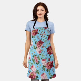 Romantische Elegante Vintage Roze Engelse Rozen Schort